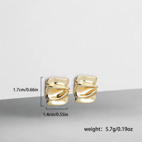 Wholesale Alloy Fashion Geometric And Heart Shape Electroplated Earrings