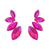 Wholesale Alloy Fashion Geometric Earrings With Colored Diamond And Flower Pattern