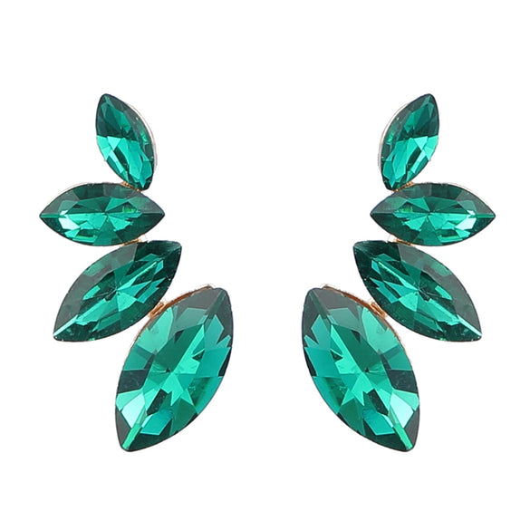 Wholesale Alloy Fashion Geometric Earrings With Colored Diamond And Flower Pattern