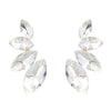 Wholesale Alloy Fashion Geometric Earrings With Colored Diamond And Flower Pattern