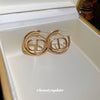 Wholesale Alloy Fashion Ol Letter Heart Earrings With Electroplating