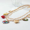 Wholesale Alloy Fashion Pendant Necklace With Heart And Flower Patterns Electroplated