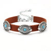 Wholesale Alloy Fashion Retro Flower Plate Turquoise Women's Necklace