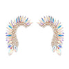 Wholesale Alloy Fashionable Colored Diamond Series Half Heartshaped Earrings With Diamonds And Rhinestones Geometric Design For Women