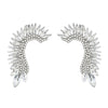 Wholesale Alloy Fashionable Colored Diamond Series Half Heartshaped Earrings With Diamonds And Rhinestones Geometric Design For Women