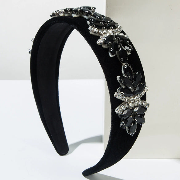 Wholesale Alloy Flannel Baroque Diamond Flower Headband For Women