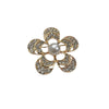 Wholesale Alloy Floral Brooch With Rhinestones And Pearls Electroplated For Women And Unisex