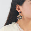 Wholesale Alloy Flower And Leopard Fashion Pendant Earrings For Ladies With Electroplating Treatment