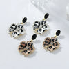 Wholesale Alloy Flower And Leopard Fashion Pendant Earrings For Ladies With Electroplating Treatment
