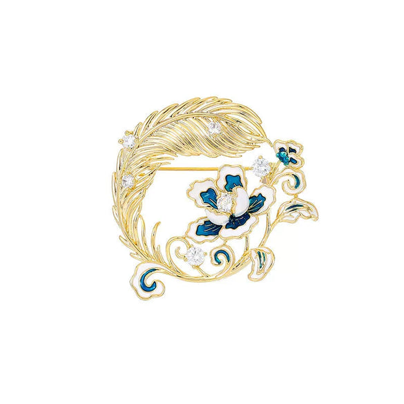 Wholesale Alloy Flower Brooch For Women With Electroplating Treatment