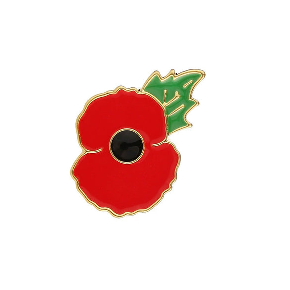 Wholesale Alloy Flower Brooch With Electroplating Poppy Flower Design Leadfree And Nickelfree For Women