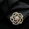 Wholesale Alloy Flower Brooch With Electroplating Silk Towel Buckle Pearl Rhinestone Decoration