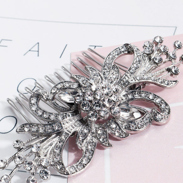 Wholesale Alloy Flower Diamond Women's Retro Headdress Hair Comb