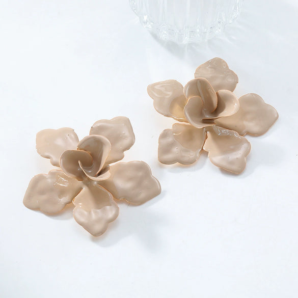 Wholesale Alloy Flower Dripping Oil Fashion Exaggerated Women's Earrings