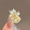 Wholesale Alloy Flower Pattern Electroplated Ladies' Natural Style Purple Hydrangea Brooch