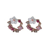 Wholesale Alloy Flower Patterned Diamond Treated Silver Needle Hollow Pearl Earrings For Women Simple Fresh Sweet And Personalized