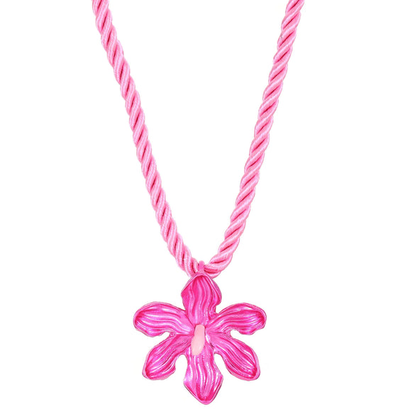 Wholesale Alloy Flower Pendant Necklace With Colorful Cotton Rope And Electroplating For Women