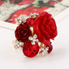 Wholesale Alloy Flower Resin Ring With Diamond Design