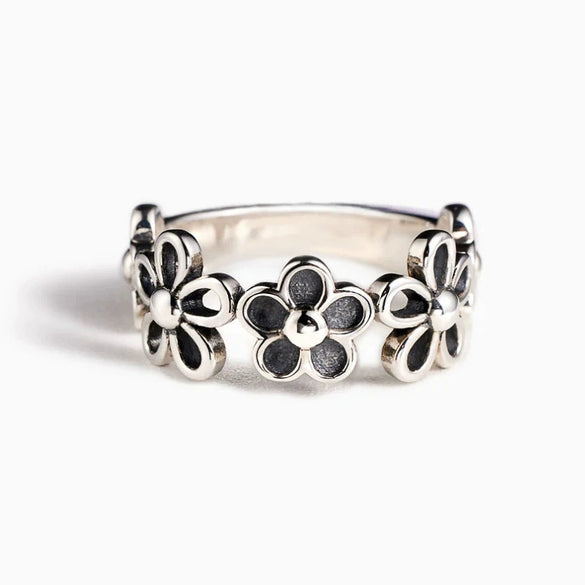 Wholesale Alloy Flower Ring For Women Retro Minimalist Electroplating Style
