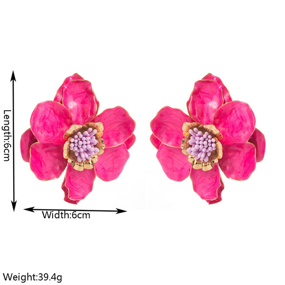 Wholesale Alloy Flower Shape Electroplated Retro Palace Style Women's Earrings