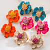 Wholesale Alloy Flower Shape Electroplated Retro Palace Style Women's Earrings
