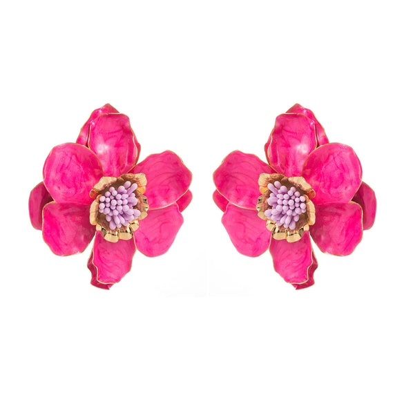 Wholesale Alloy Flower Shape Electroplated Retro Palace Style Women's Earrings