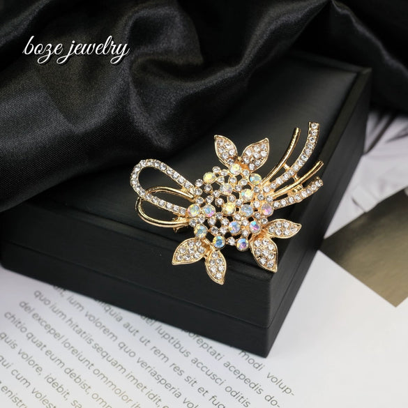 Wholesale Alloy Flower Shaped Women's Brooch With Electroplating For Fashion Accessories
