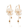 Wholesale Alloy Flower Tassel And Long Ring Earrings With Embedded Diamonds For Girls Sweet And Elegant