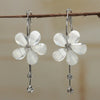 Wholesale Alloy Flower Tassel And Long Ring Earrings With Embedded Diamonds For Girls Sweet And Elegant