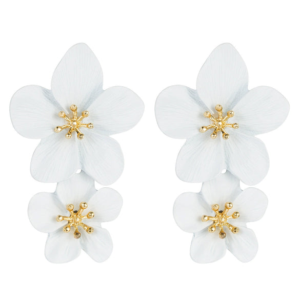 Wholesale Alloy Fresh Flower Baking Paint Earrings For Women