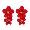 Wholesale Alloy Fresh Flower Baking Paint Earrings For Women