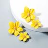 Wholesale Alloy Fresh Flower Baking Paint Earrings For Women
