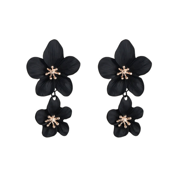 Wholesale Alloy Fresh Flower Baking Paint Earrings For Women