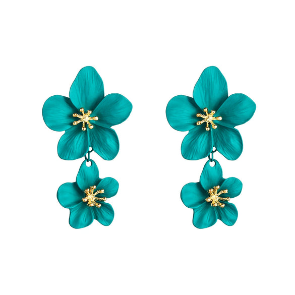 Wholesale Alloy Fresh Flower Baking Paint Earrings For Women
