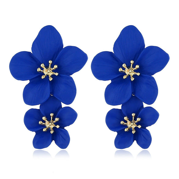 Wholesale Alloy Fresh Flower Baking Paint Earrings For Women