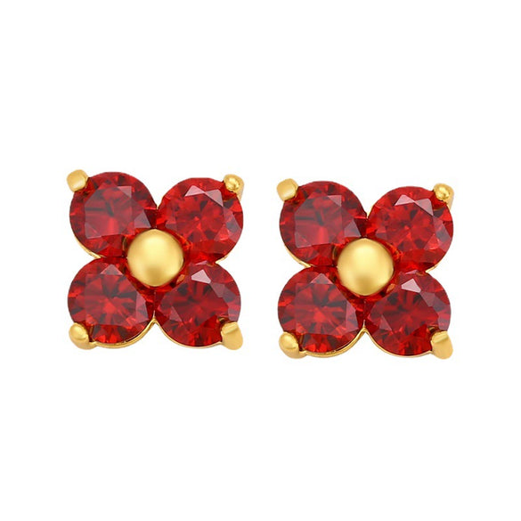 Wholesale Alloy Fresh Style Flower Inlaid Zirconium Earrings For Women