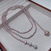 Wholesale Alloy Freshwater Pearl Sweater Chain Necklace For Women Light Luxury Rice And Water Drop Shape Sweet Cool Style