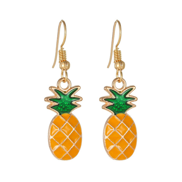Wholesale Alloy Fruit Earrings With Geometric Pattern Electroplating Cute Style