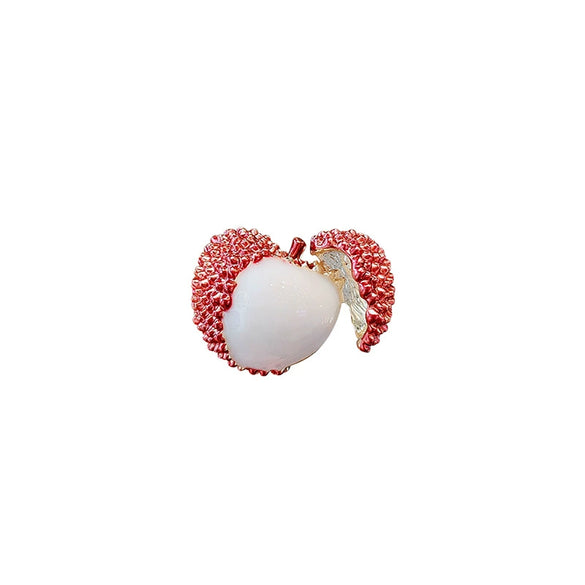 Wholesale Alloy Fruit Lychee Brooch For Women With Electroplating Design