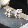 Wholesale Alloy Gardenia Star Small Floral Drop Oil Earrings With French Buckle And Electroplating For Women