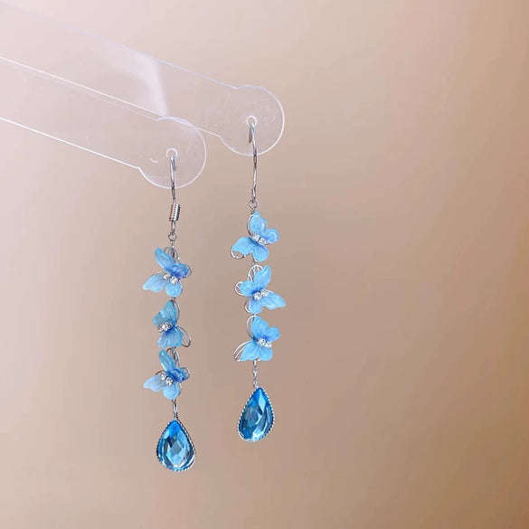 Wholesale Alloy Geometric And Butterfly Pattern Earrings Set With Gemstones For Women