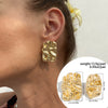 Wholesale Alloy Geometric And Flower Pattern Exaggerated Electroplated Women's Earrings