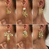 Wholesale Alloy Geometric And Flower Pattern Exaggerated Electroplated Women's Earrings