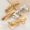Wholesale Alloy Geometric Bow Hairpin For Women With Electroplating Treatment