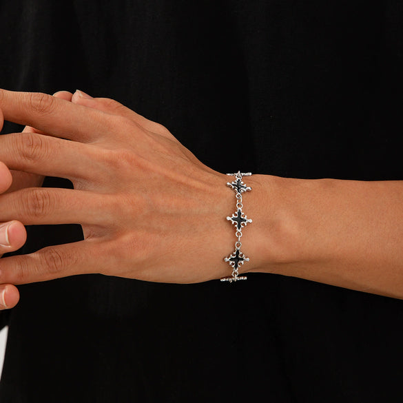 Wholesale Alloy Geometric Cross Electroplated Men's Hip Hop Bracelet