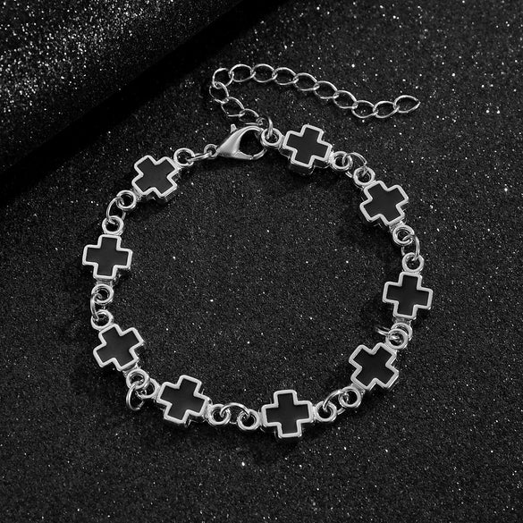Wholesale Alloy Geometric Cross Electroplated Unisex Light Luxury Bracelet Jewelry