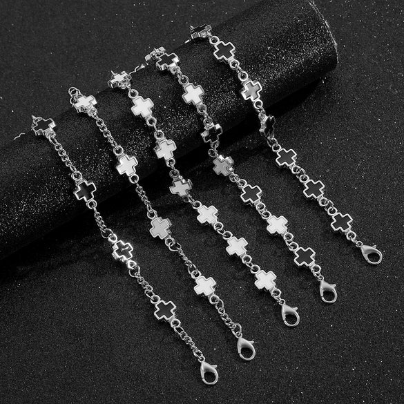 Wholesale Alloy Geometric Cross Electroplated Unisex Light Luxury Bracelet Jewelry
