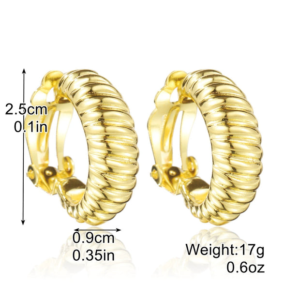 Wholesale Alloy Geometric Cshaped Electroplated Women's Ear Clips For Those Without Ear Holes Simple Style