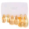 Wholesale Alloy Geometric Cshaped Electroplated Women's Earrings 3Piece Set
