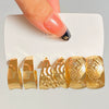 Wholesale Alloy Geometric Cshaped Electroplated Women's Earrings 3Piece Set